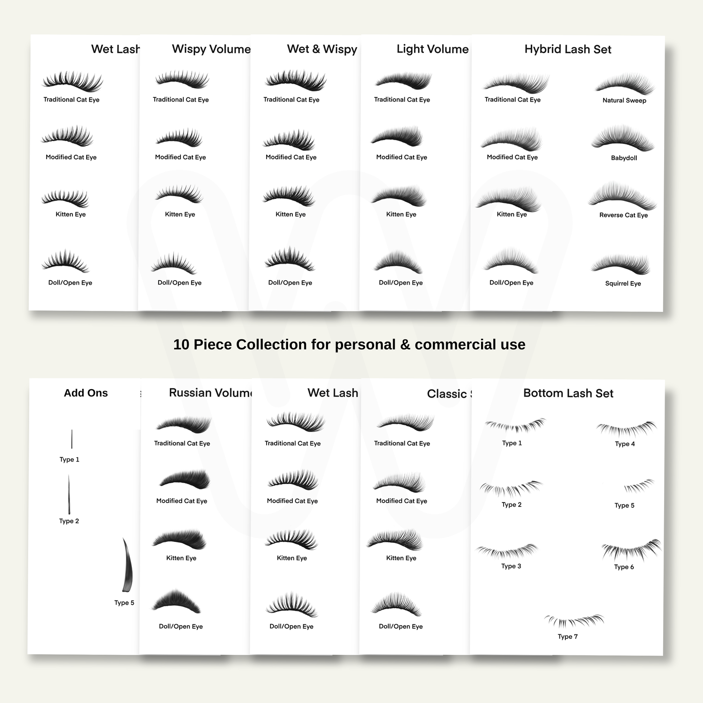 10 PIECE DIGITAL LASH MAPS