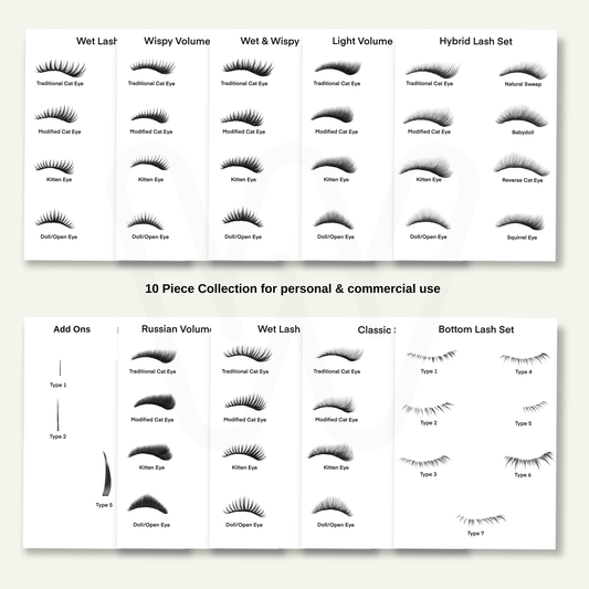 10 PIECE DIGITAL LASH MAPS